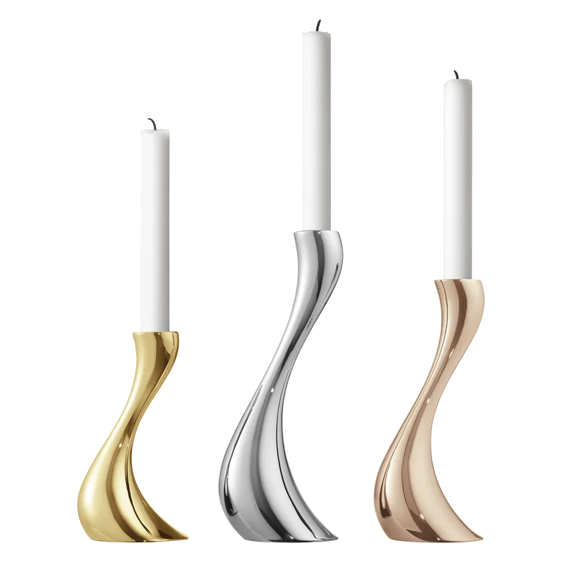 Georg Jensen Cobra Mixed Metal Triple Candleholder Set