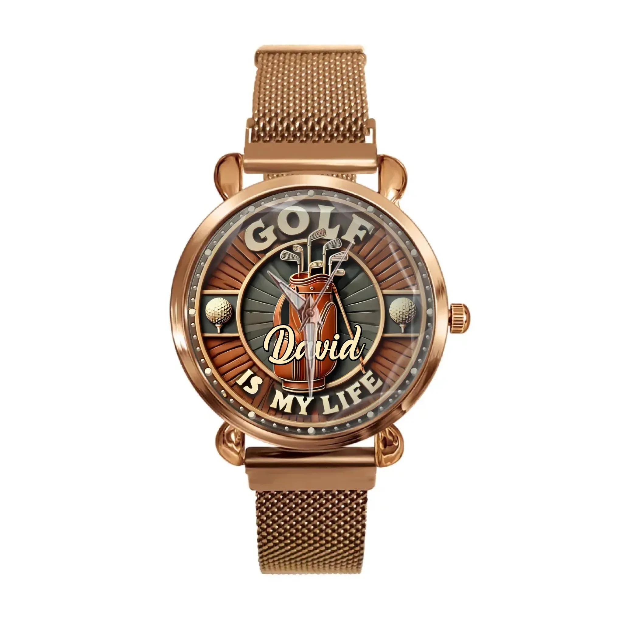 Golf Is My Life Theme Watch - Personalised Name Golf Watches - A Gift for Golf Enthusiast,Dad,Grandpa,Friend