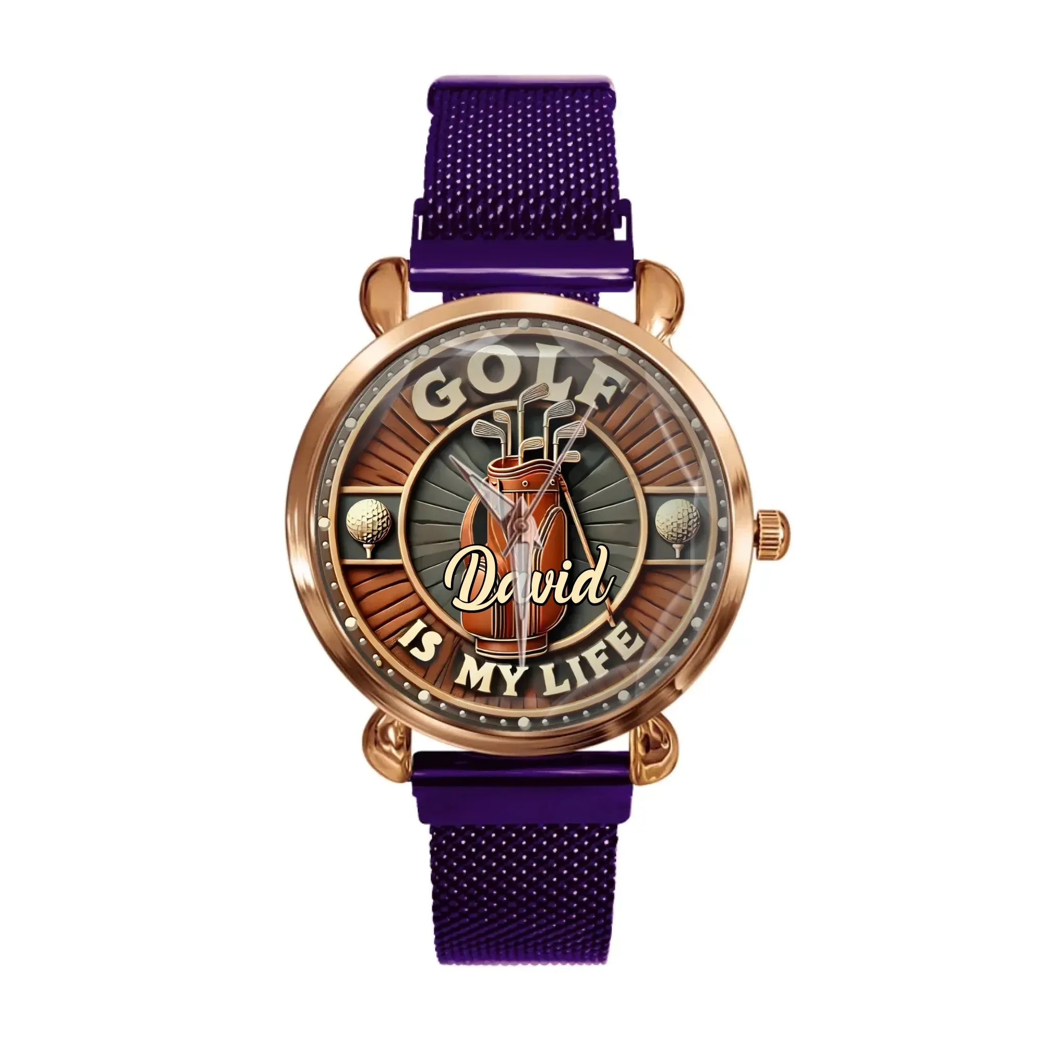 Golf Is My Life Theme Watch - Personalised Name Golf Watches - A Gift for Golf Enthusiast,Dad,Grandpa,Friend