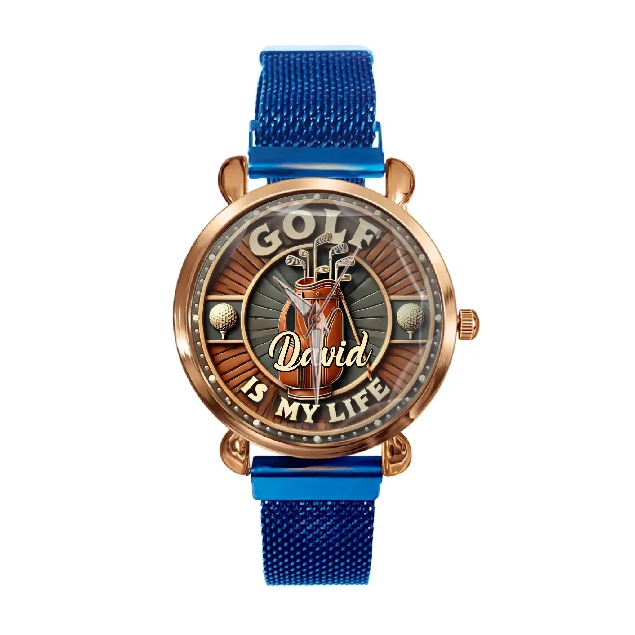 Golf Is My Life Theme Watch - Personalised Name Golf Watches - A Gift for Golf Enthusiast,Dad,Grandpa,Friend