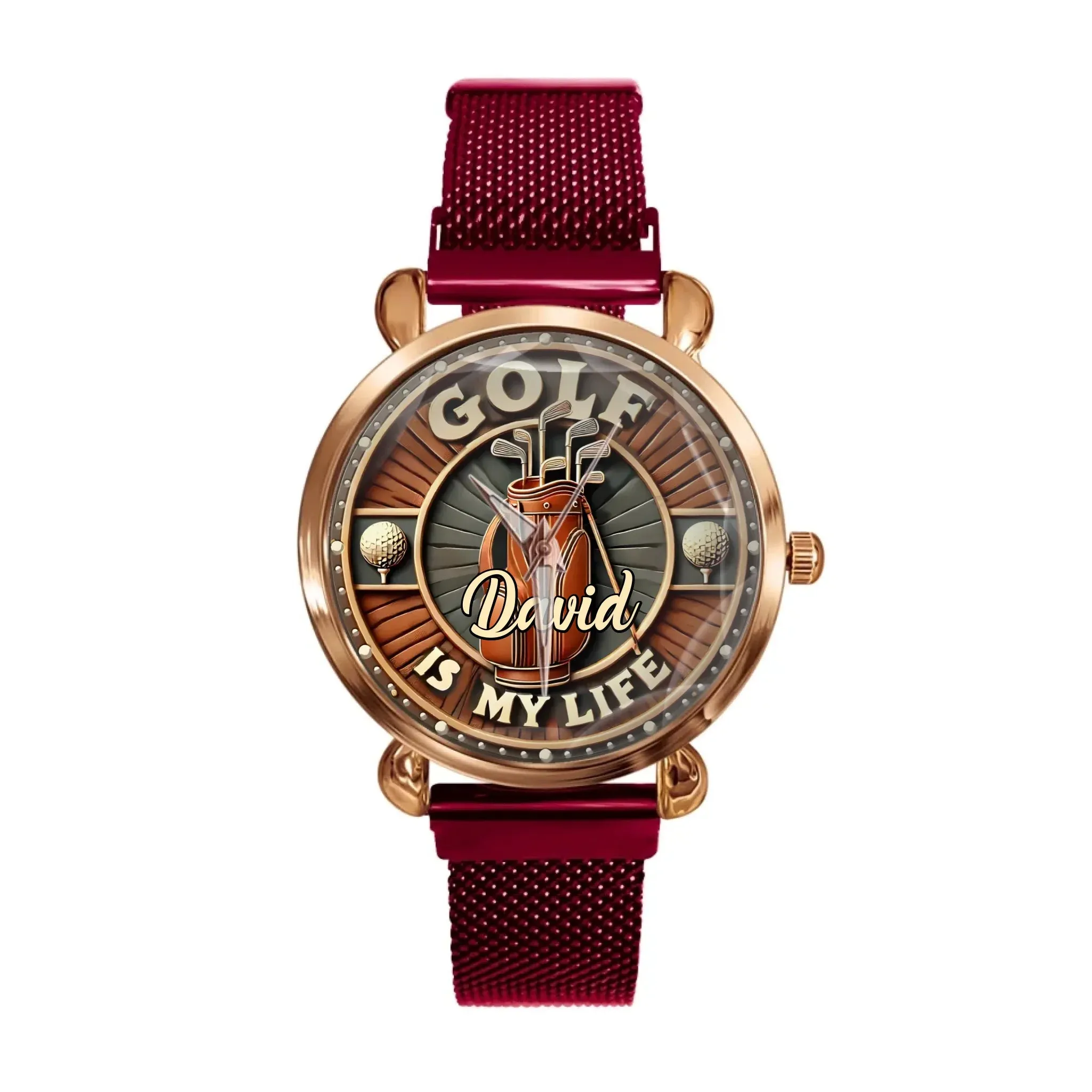 Golf Is My Life Theme Watch - Personalised Name Golf Watches - A Gift for Golf Enthusiast,Dad,Grandpa,Friend