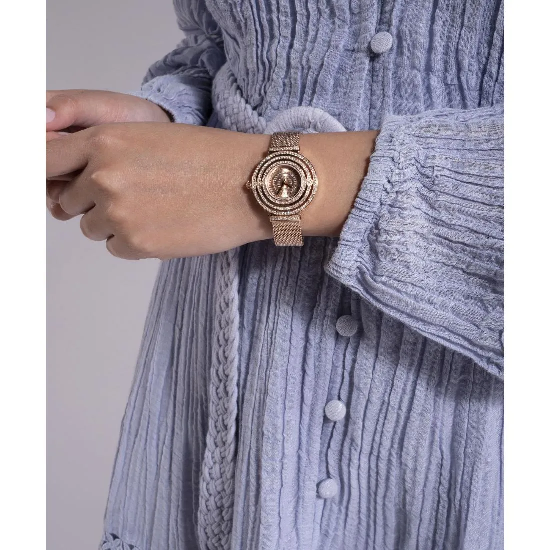 Guess Women 32 mm Rose Gold Dial Analog Watch- GW0550L3
