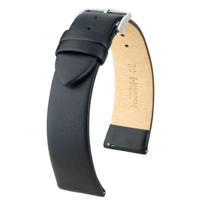Hirsch TORONTO Calf Watch Strap in BLACK