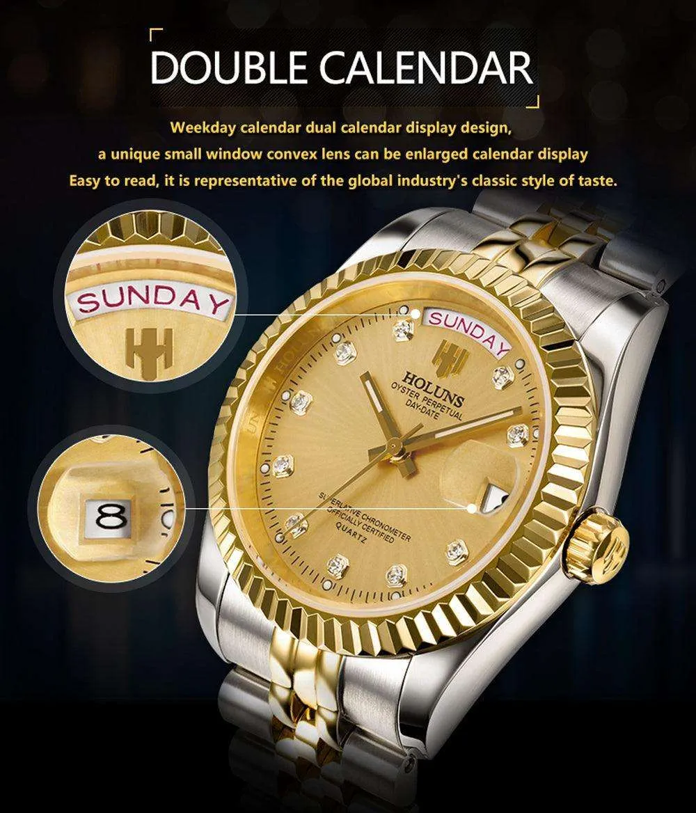 Holuns Jewels Day-Date 37 Jubilee Quartz Homage Watches