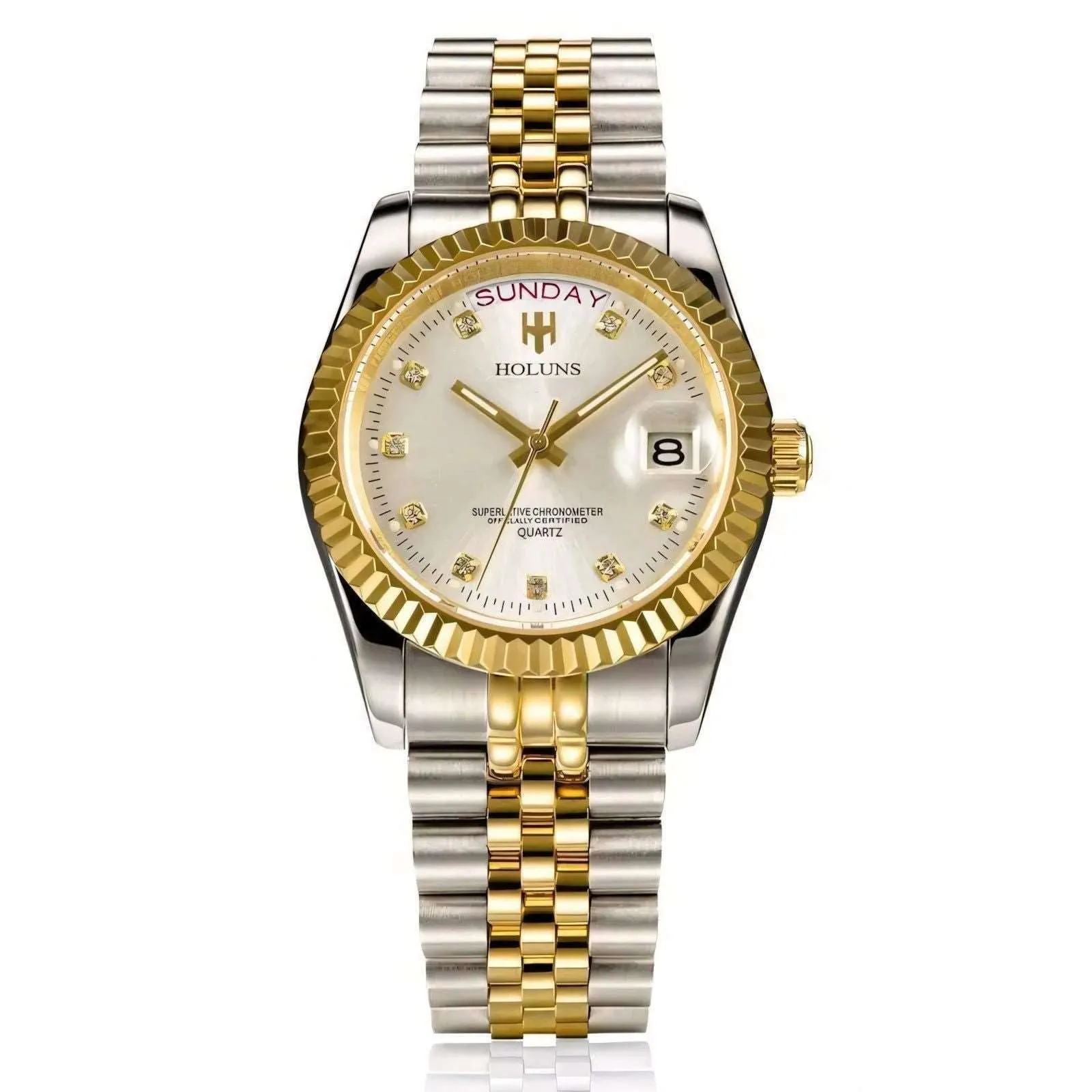 Holuns Jewels Day-Date 37 Jubilee Quartz Homage Watches