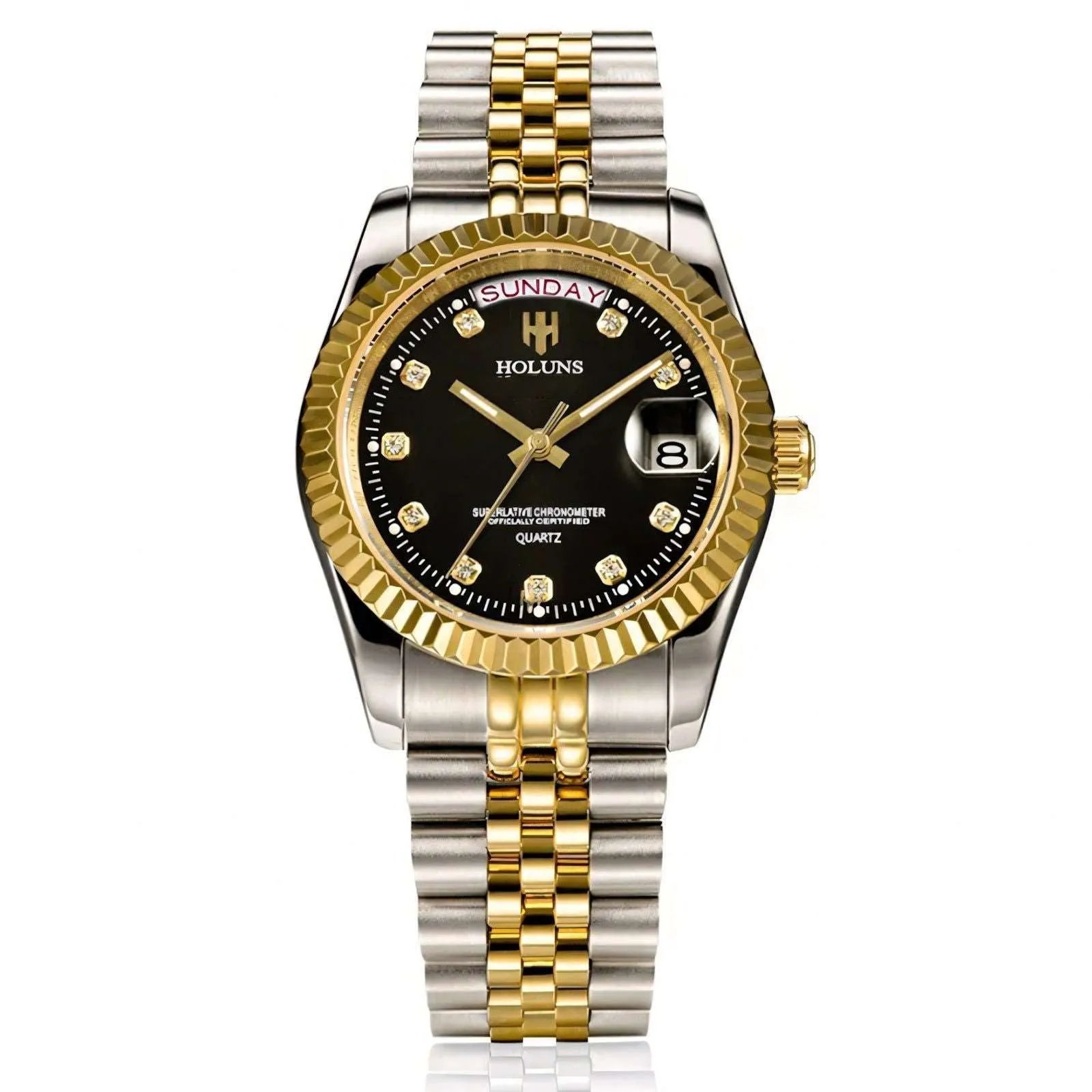 Holuns Jewels Day-Date 37 Jubilee Quartz Homage Watches