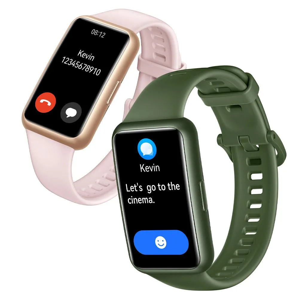 Huawei Band 7 LEA-B19 Gold Durable Polymer Case With Nebula Pink Silicone Strap