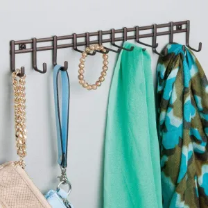 InterDesign Axis Wall Mount Closet Organizer Rack for Ties, Belts - Bronze