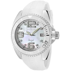 Invicta Women's 0493 Angel Diamond Accented White Polyurethane Watch