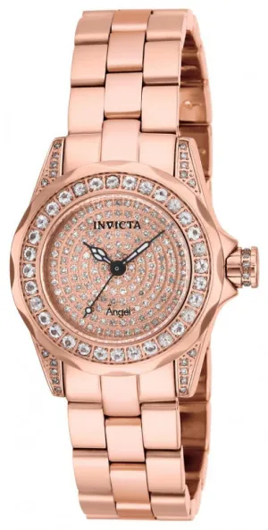 Invicta Women's 14495 Angel Morganite Accents Diamond Pave Stainless Steel Watch