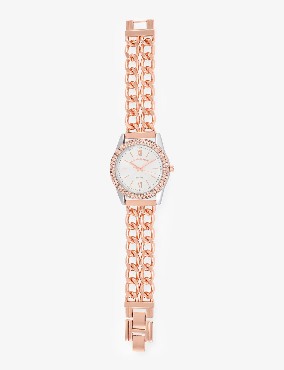LADIES CLASSIC ROSE GOLD LINK BRACELET WATCH