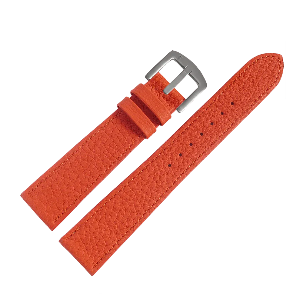 Leather Straps Orange 20 MM Lychee