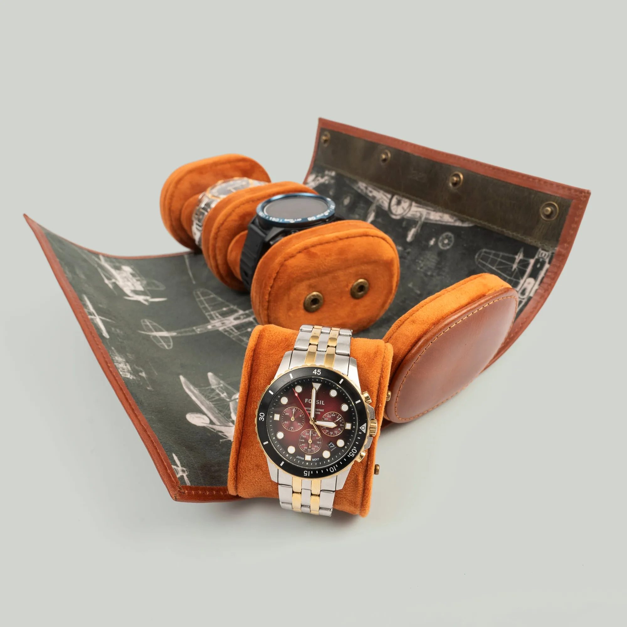 Leather Travel Watch Roll