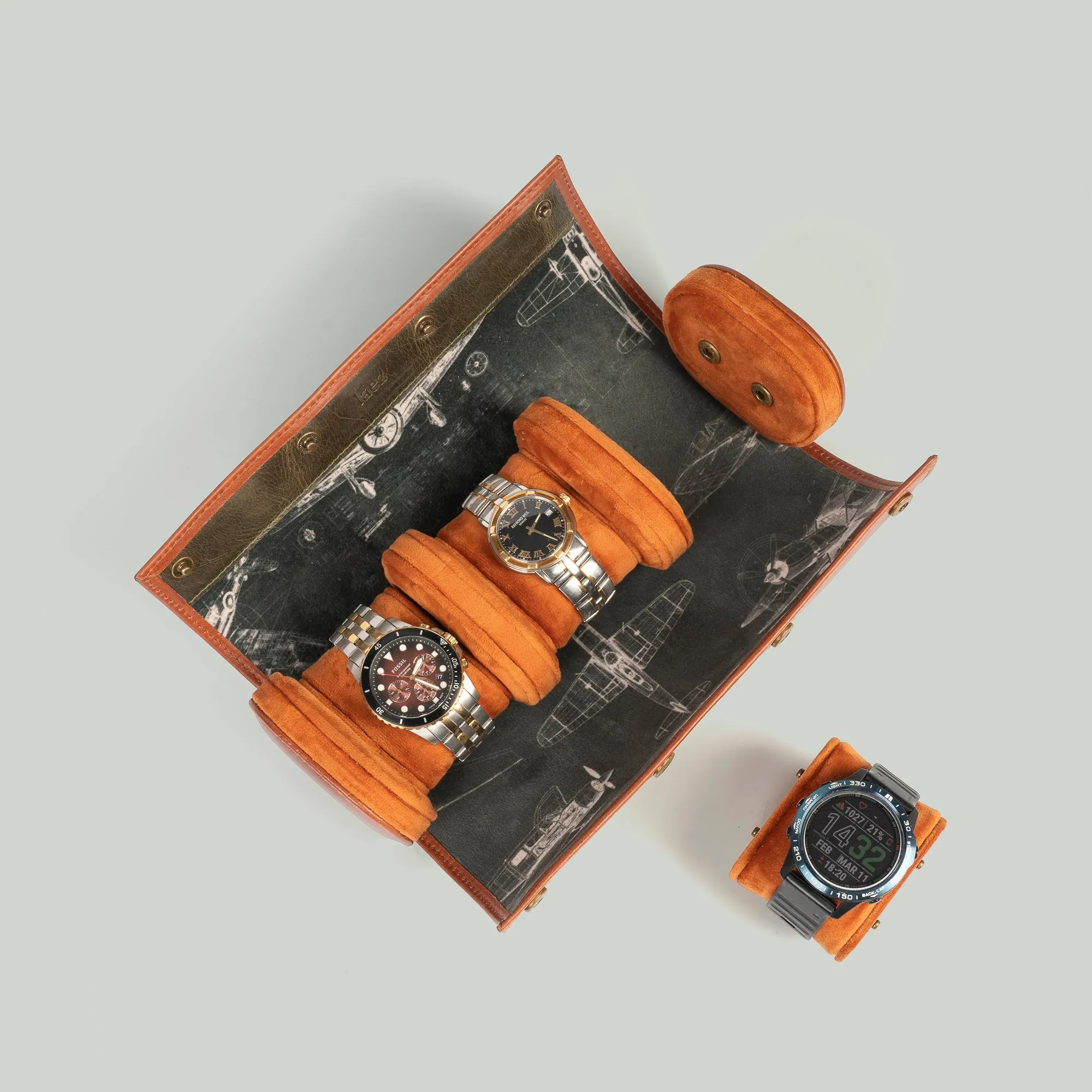 Leather Travel Watch Roll