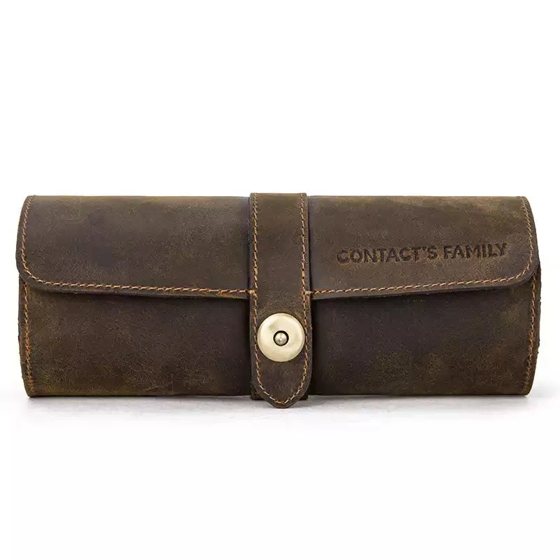 Leather Watch Roll Case for 3 Watches