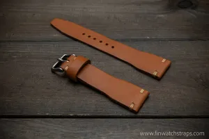 Leather watch strap 4 mm thick, Pilot model, handmade in Finland -19x16mm, 20x16mm, 21x18mm, 22x18mm, 23x20mm, 24x20mm.