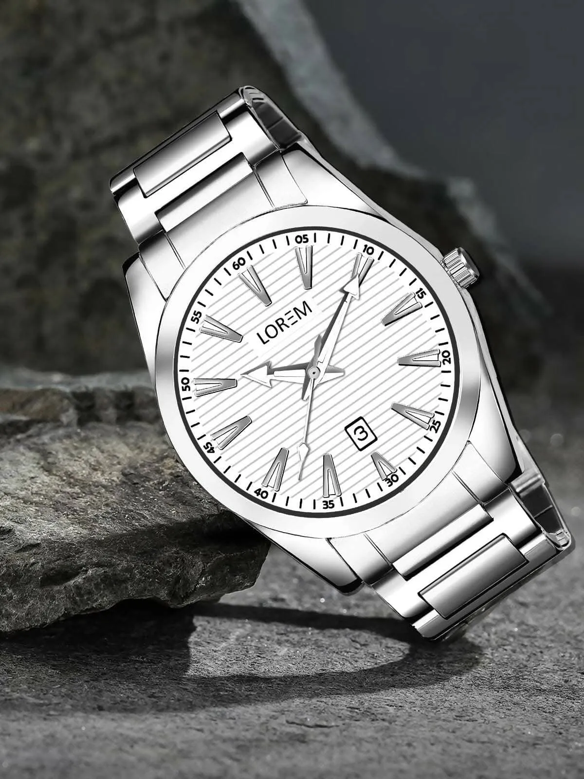 LOREM Black Dial Date Function Analog Watch For Men LR152