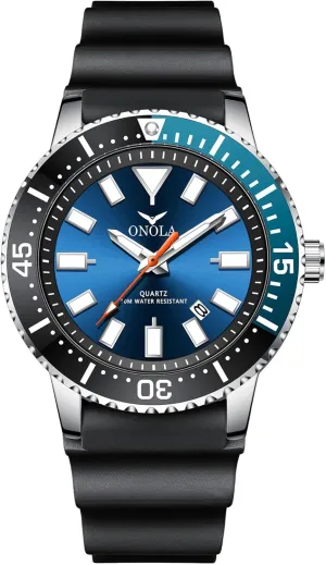 Luminous Watch for Men Wristwatch Waterproof Sport Analog Quartz Business Mens Watches Black Silicon Strap Dress Watch
