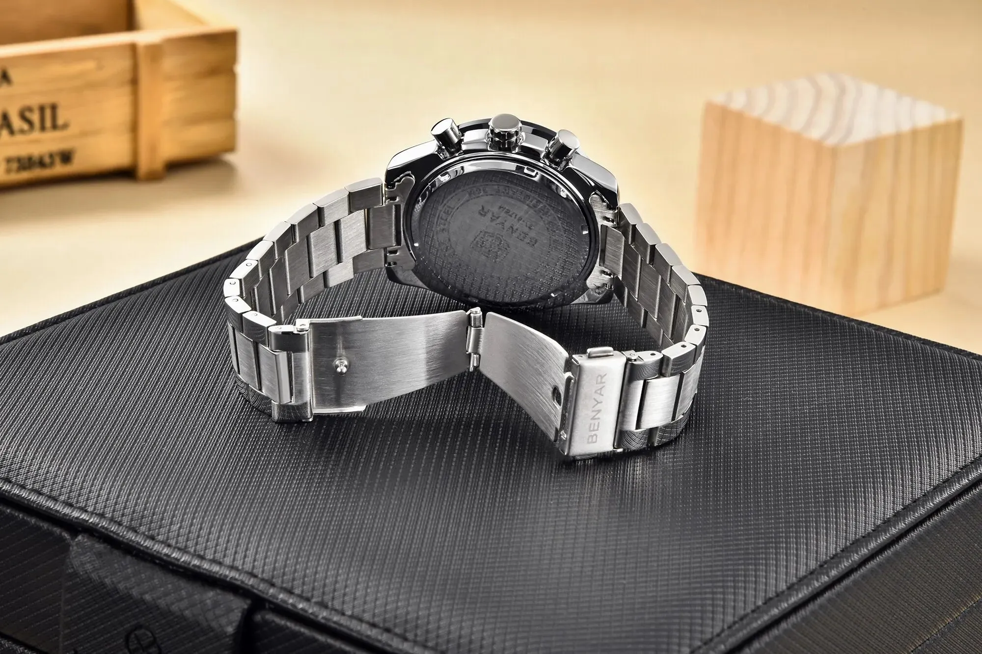 Luxury Chrono Leather Men's Watch