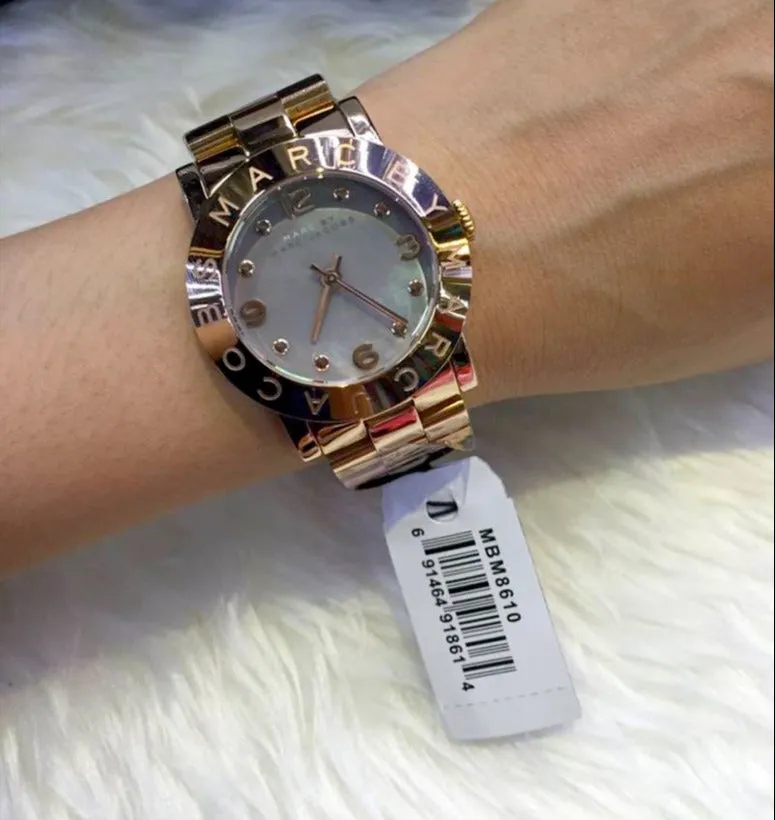 Marc By Marc Jacobs Amy Black Women's Rose Gold Classic Watch MBM8610