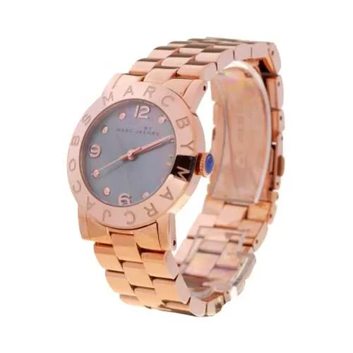 Marc By Marc Jacobs Amy Black Women's Rose Gold Classic Watch MBM8610