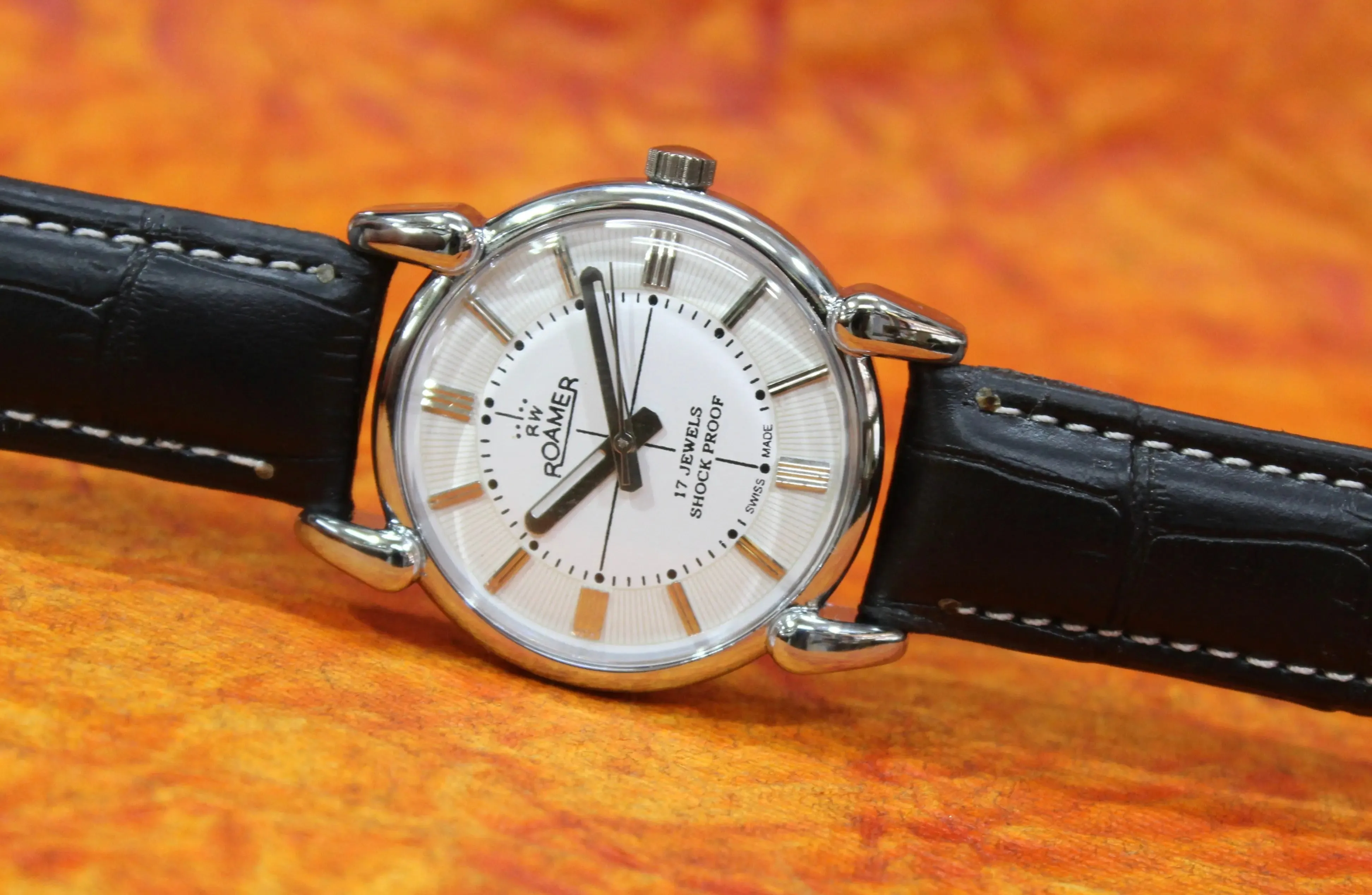 Mechanical Swiss Watch Roamer Vintage FHF ST96 17 Jewels Hand Wind Mechanism