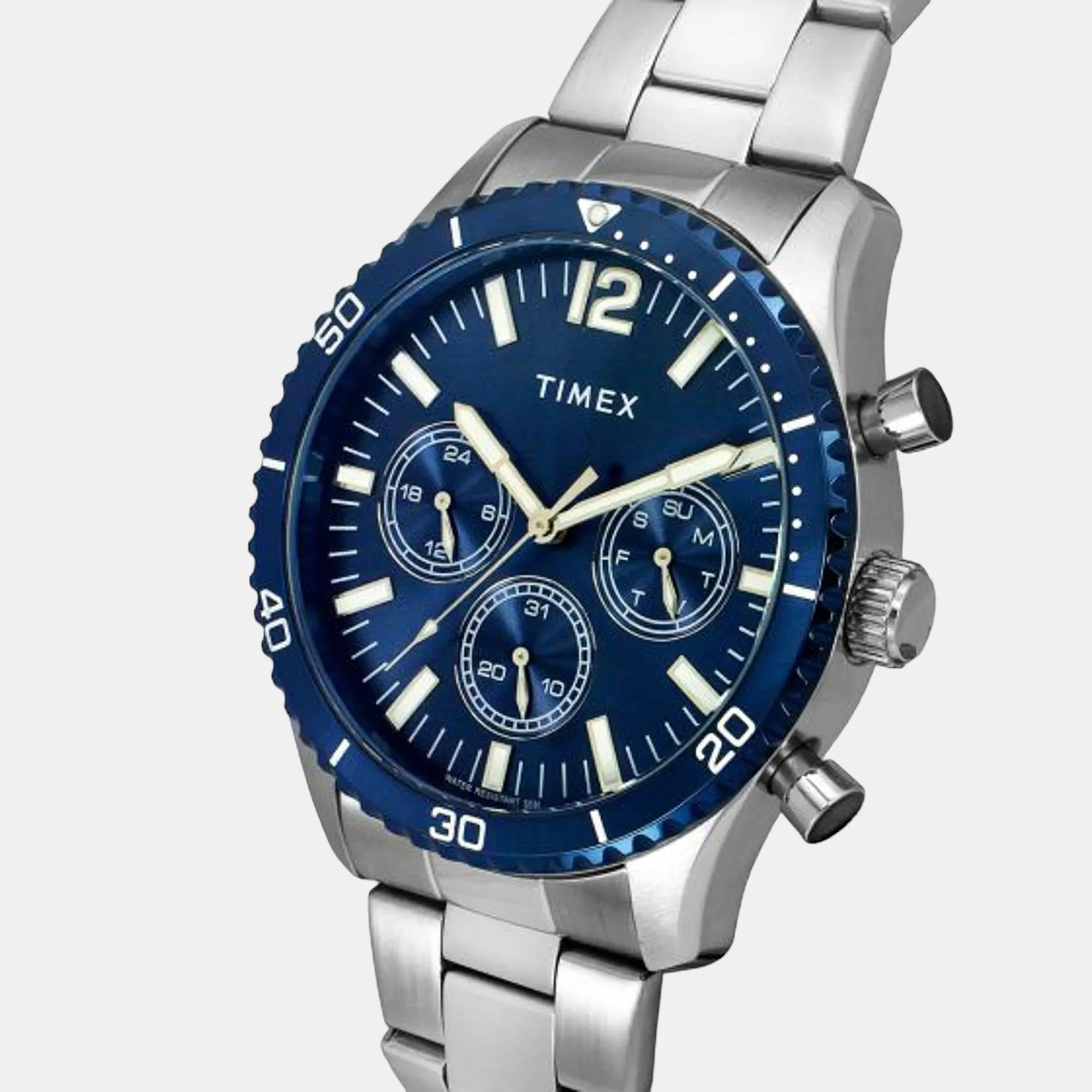 Men Blue Dial Quartz Chronograph Stainless Steel Watch TWEG22203