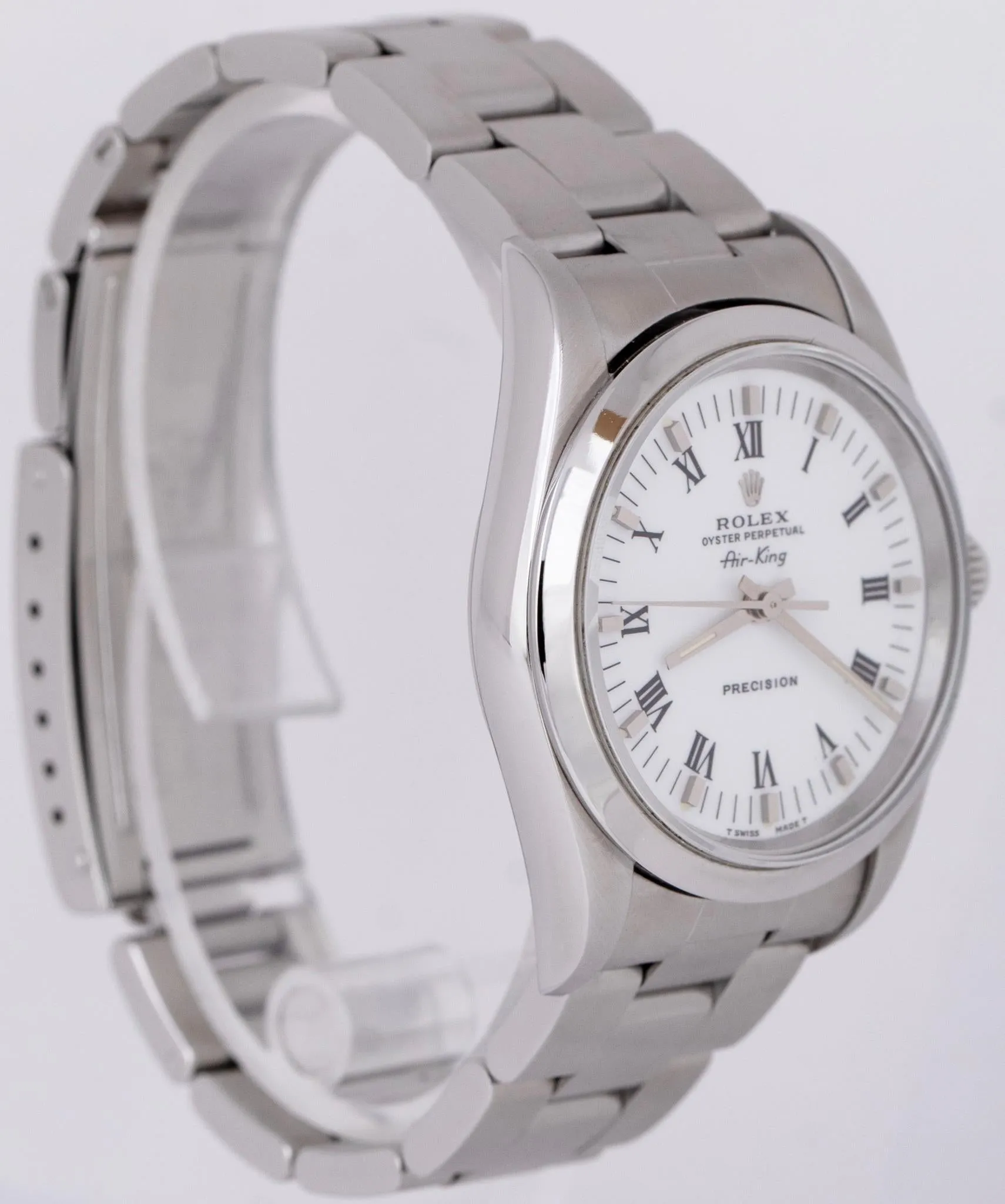 MINT TRITINOVA Rolex Air-King Precision White Stainless Steel 34mm Watch 14000