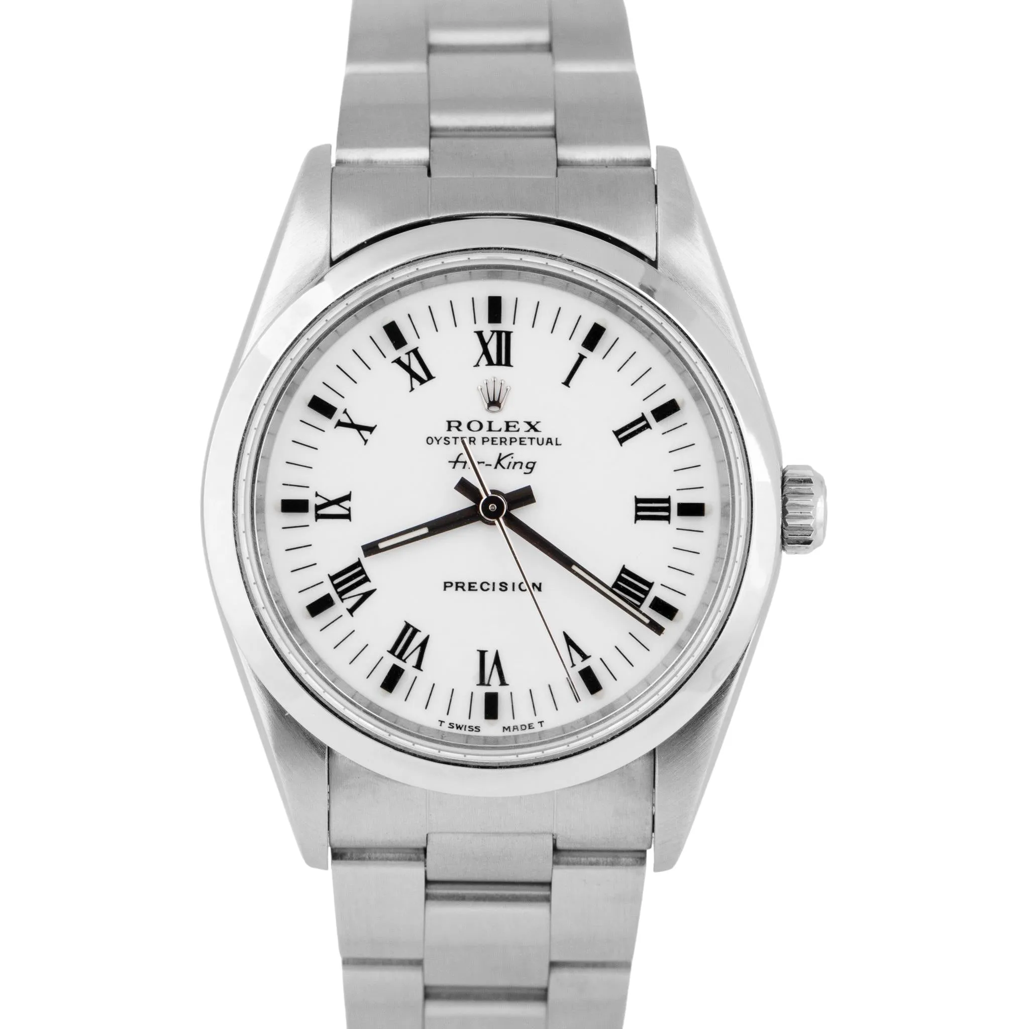 MINT TRITINOVA Rolex Air-King Precision White Stainless Steel 34mm Watch 14000