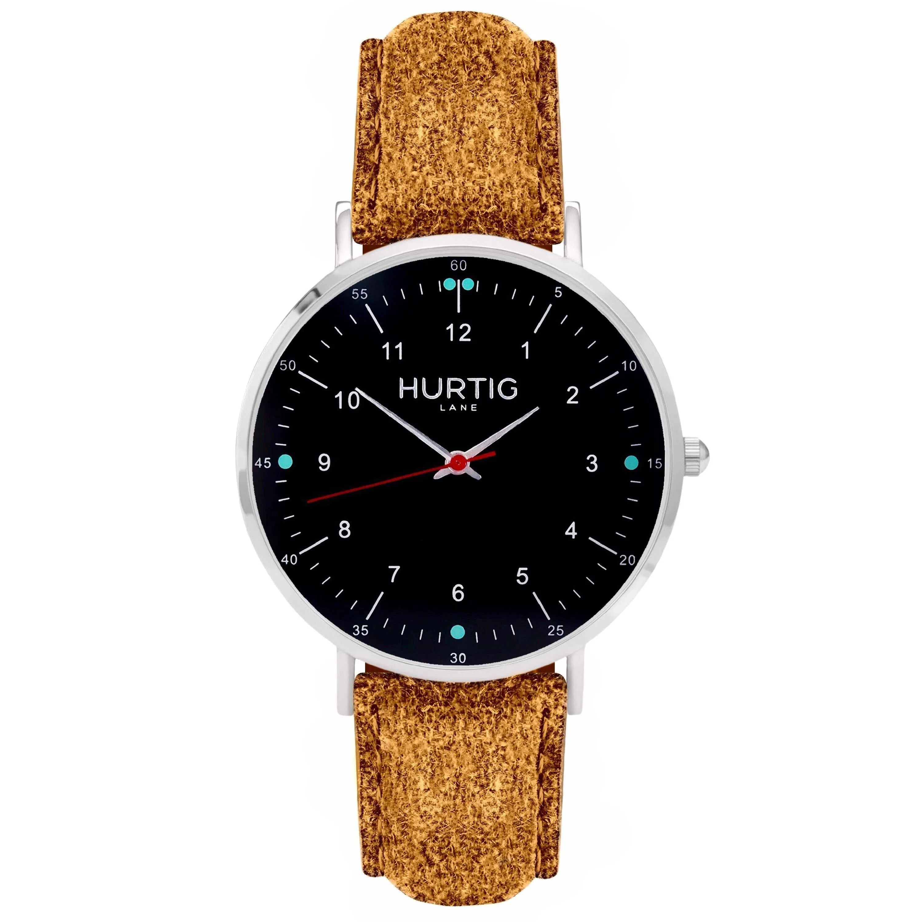 Moderna Vegan Suede Watch Silver, Black & Sand