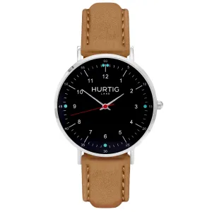 Moderna Vegan Suede Watch Silver, Black & Sand