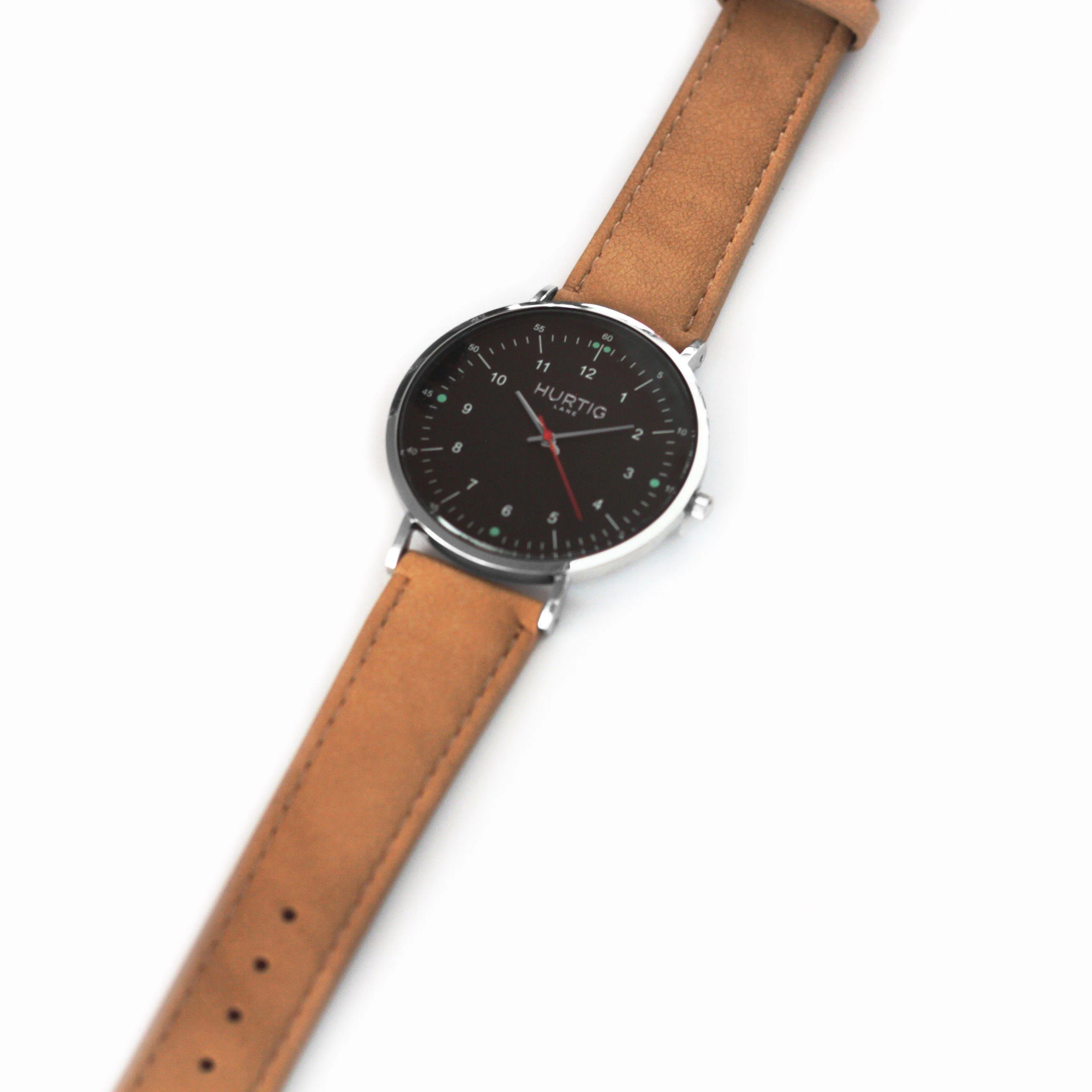 Moderna Vegan Suede Watch Silver, Black & Sand