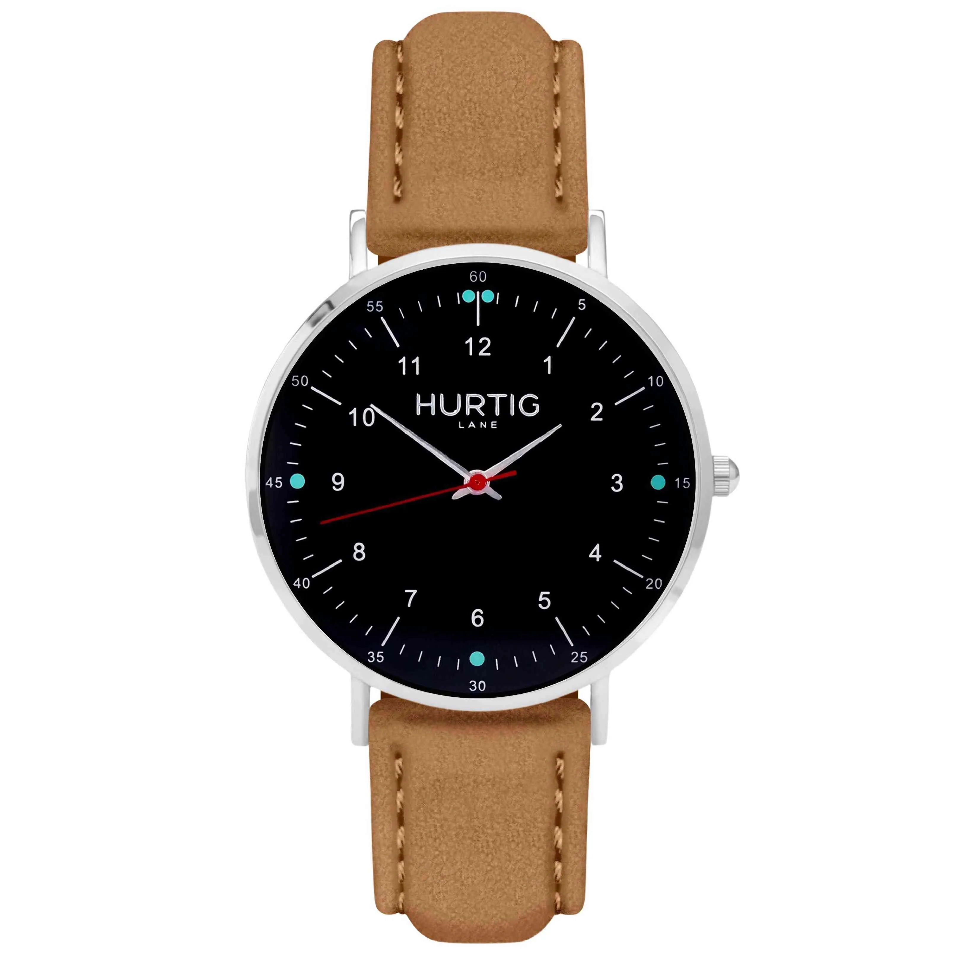 Moderna Vegan Suede Watch Silver, Black & Sand