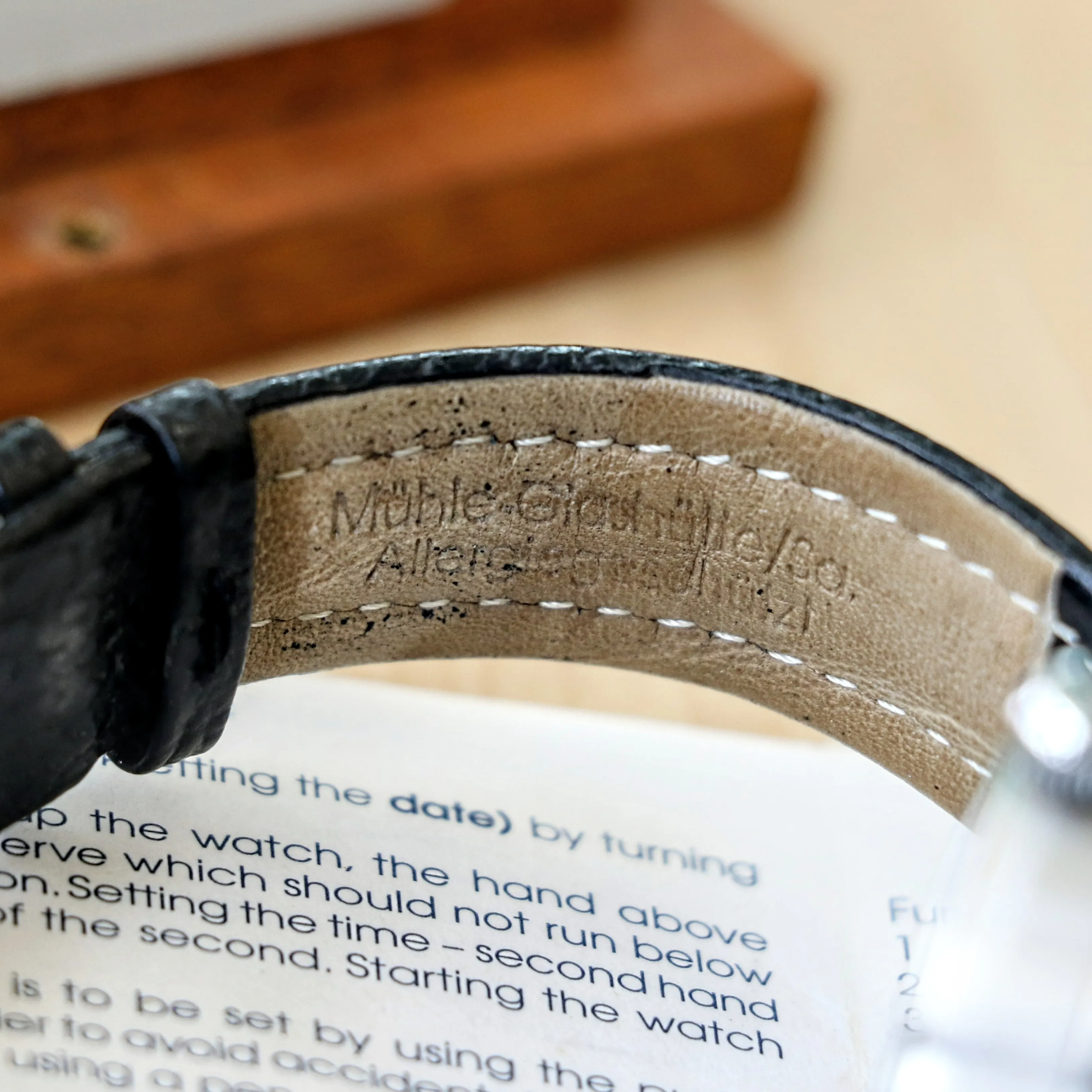 Muhle Glashutte Traveler Automatic Wristwatch Power Reserve - Display Back - M13310 1194 - Original Wood Box & Papers