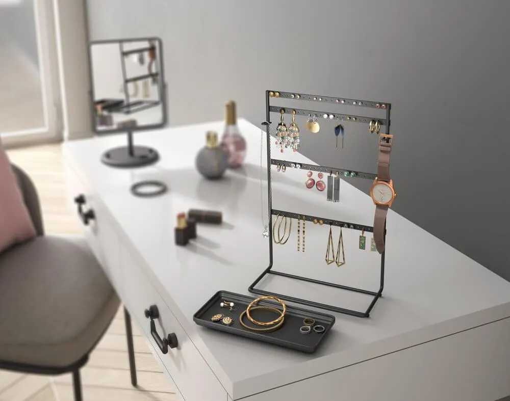 MyPendants Jewellery & Earring Stand Matte Black