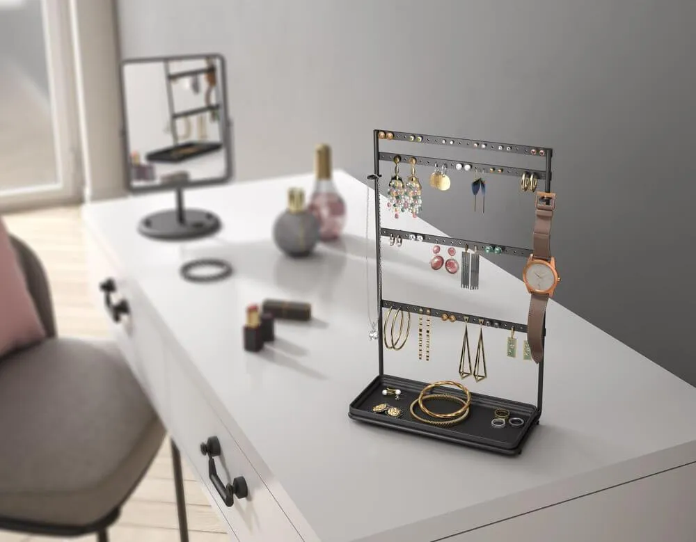 MyPendants Jewellery & Earring Stand Matte Black