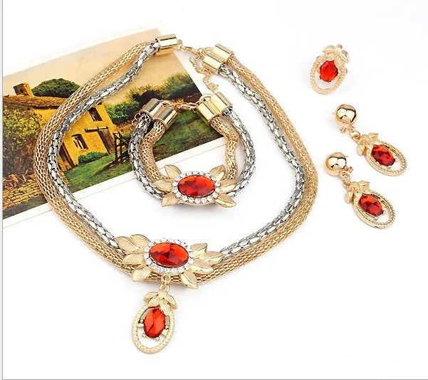 Necklace Earrings Bracelet Ring Jewelry Set
