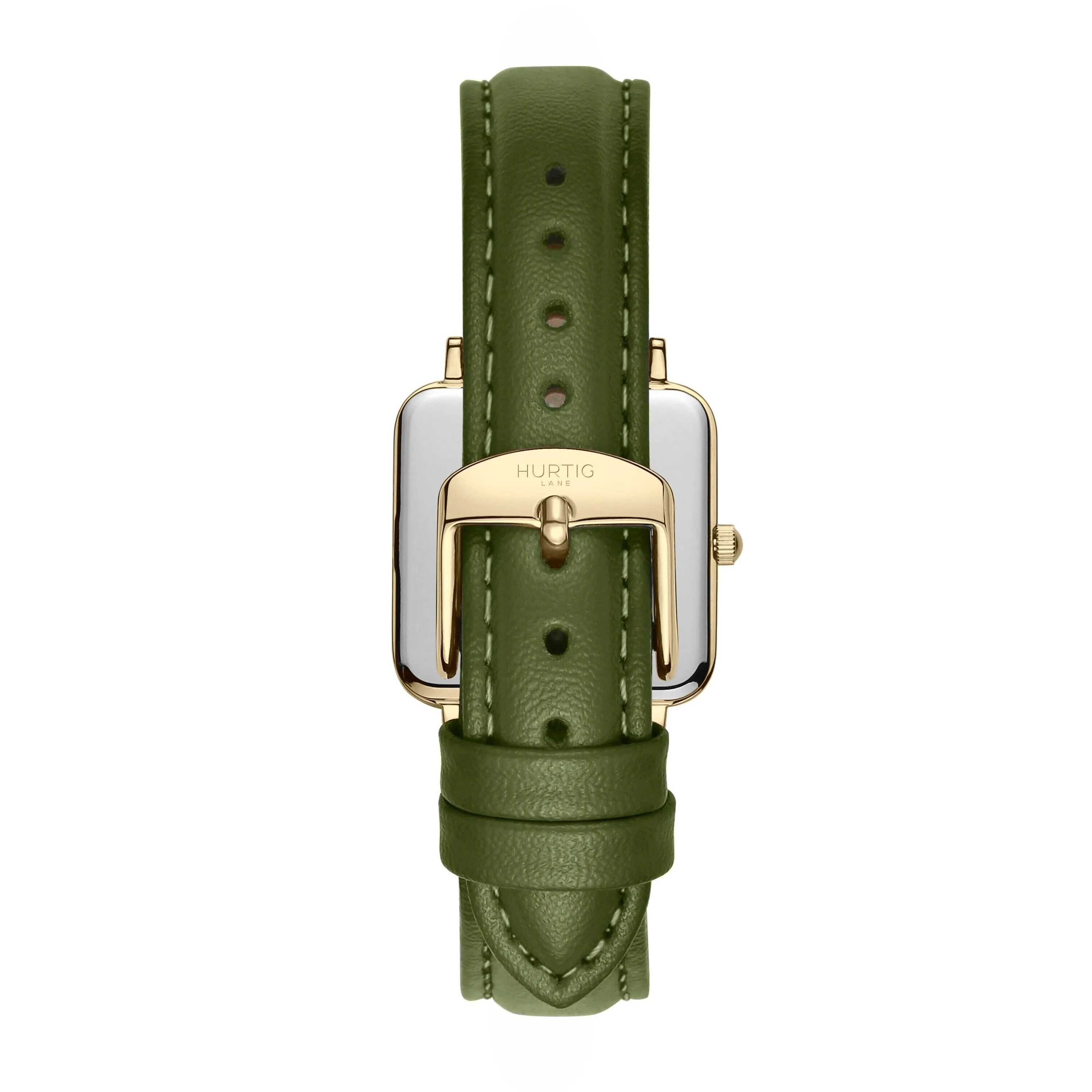 Neliö Square CACTUS Leather Watch Gold,Black & Green