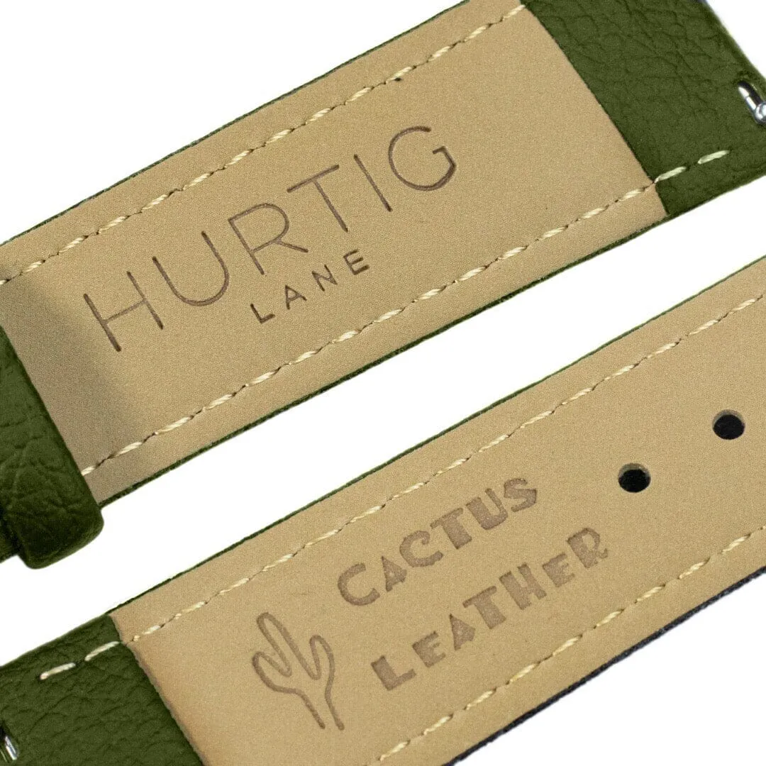 Neliö Square CACTUS Leather Watch Gold,Black & Green
