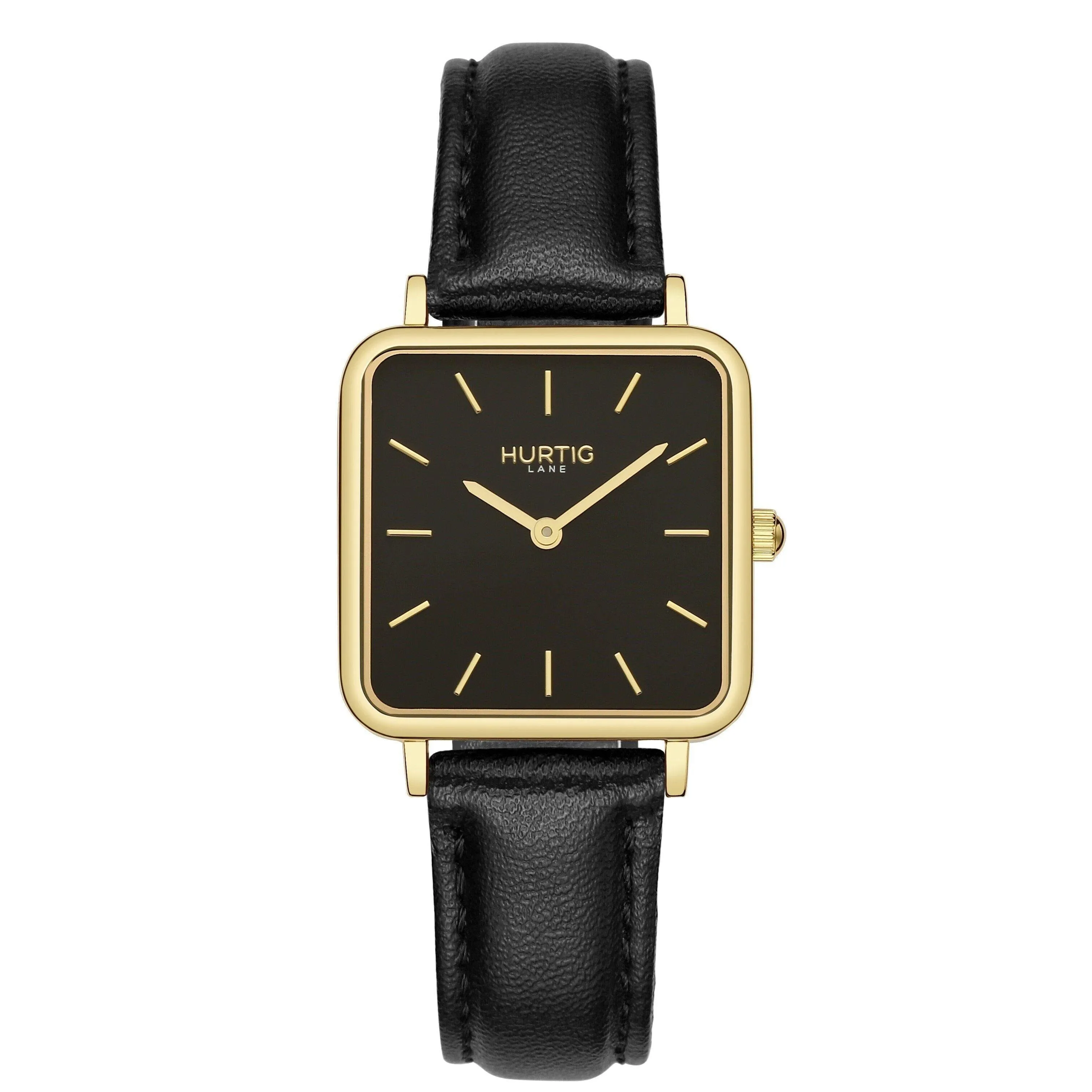 Neliö Square CACTUS Leather Watch Gold,Black & Green