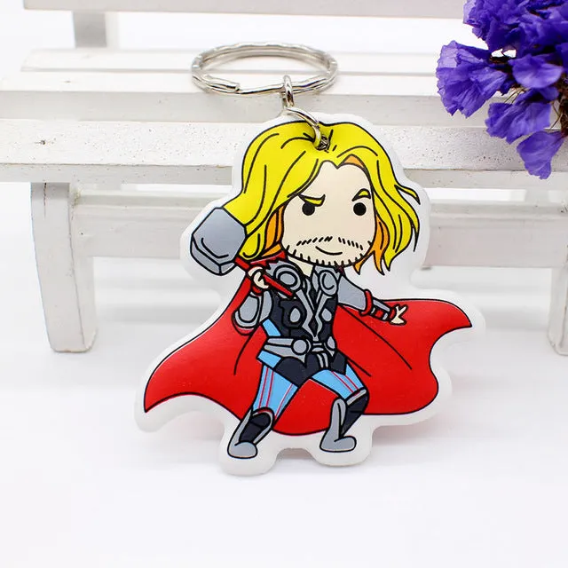 New cotton Anime Cute Minion hello kitty minne cartoon Keychain iron Man Cap Key chain super hero spiderman Pendant porte clef