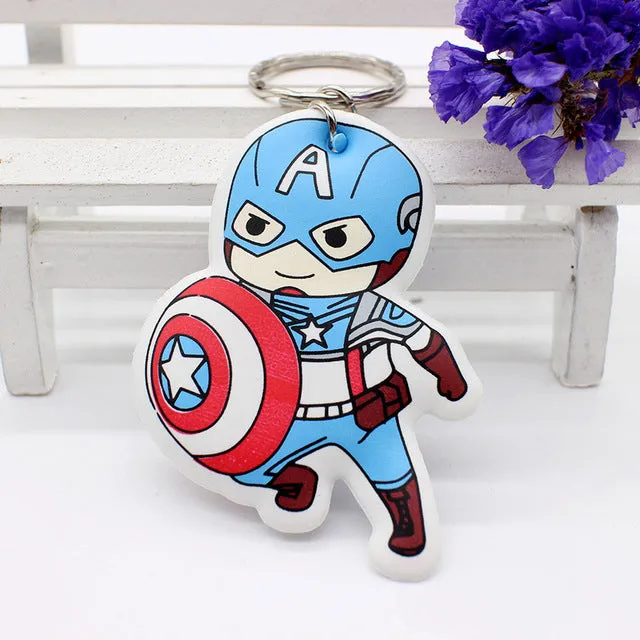 New cotton Anime Cute Minion hello kitty minne cartoon Keychain iron Man Cap Key chain super hero spiderman Pendant porte clef