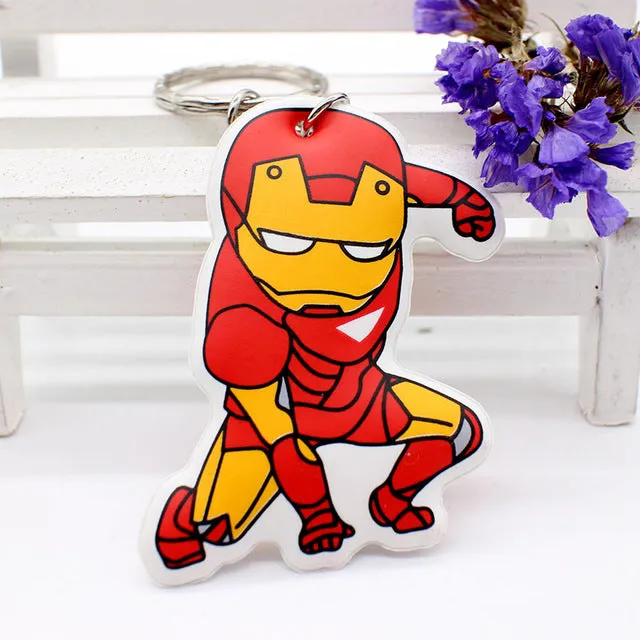 New cotton Anime Cute Minion hello kitty minne cartoon Keychain iron Man Cap Key chain super hero spiderman Pendant porte clef