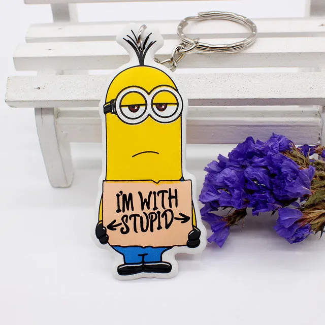 New cotton Anime Cute Minion hello kitty minne cartoon Keychain iron Man Cap Key chain super hero spiderman Pendant porte clef