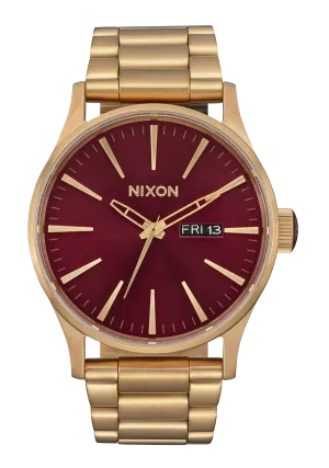 Nixon Sentry Stainless Steel Watch - Oxblood / Sunray