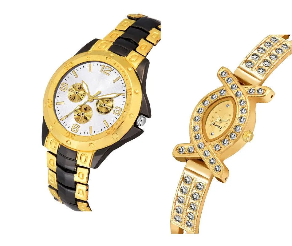 Niyati nx Rosra_black_Gold_whiteDial_AKS Stainless Steel Analog Men Watchs Analog Watch - For men men watches Analog Watch - For Men