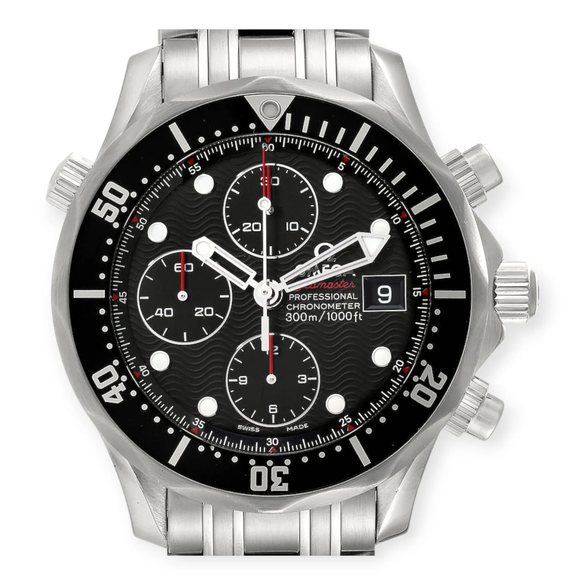 Omega Seamaster Chronograph 213.30.42.40.01.001 Black Dial Steel Mens Watch