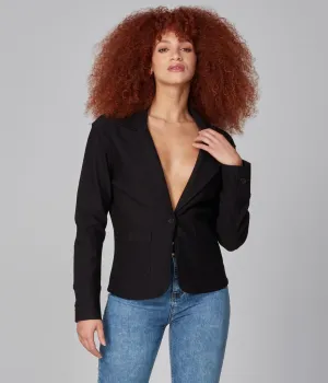 Ponti Knit Black Blazer