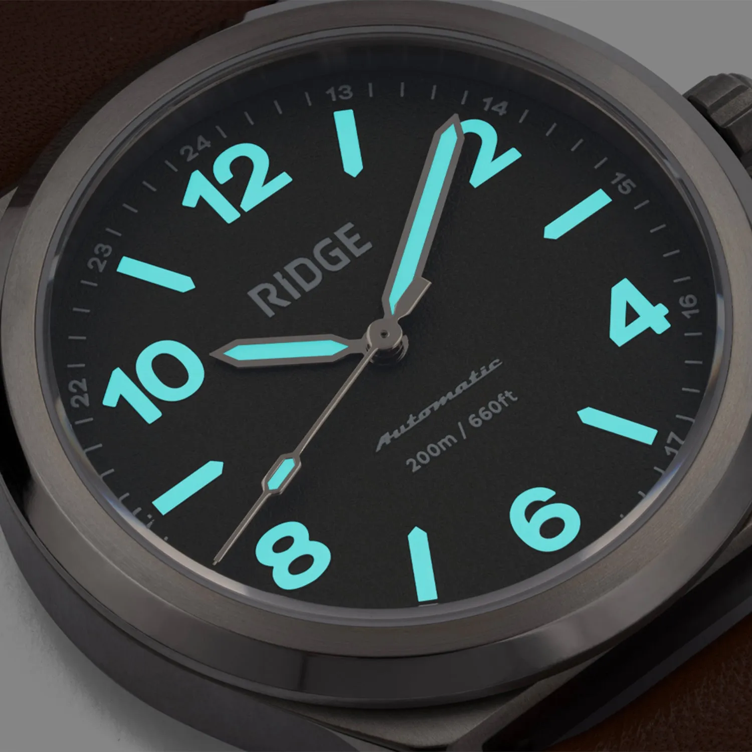 Ridge Titanium Field Watch 40mm - Matte Olive