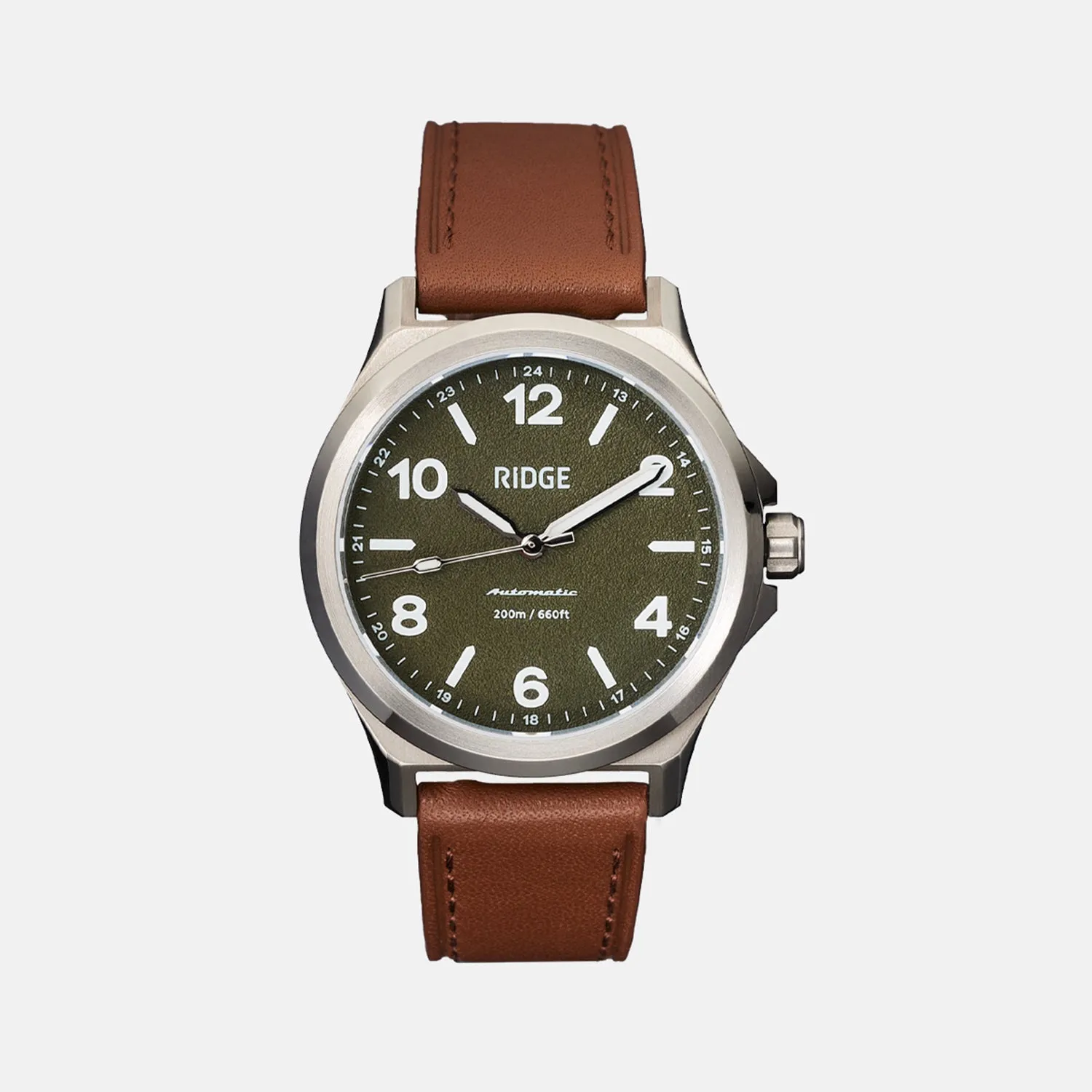 Ridge Titanium Field Watch 40mm - Matte Olive